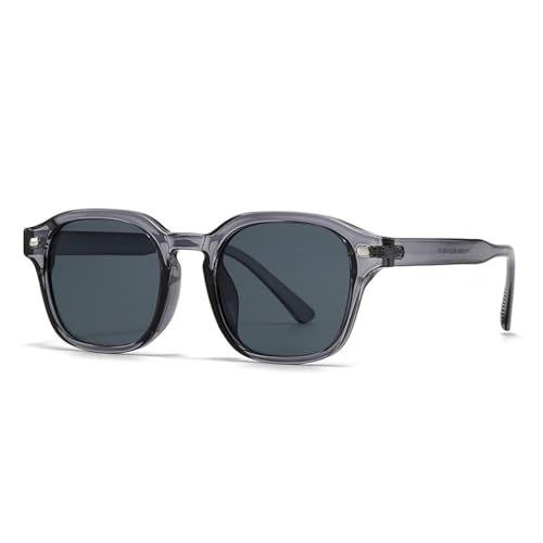 FORLUZ Beliebte Mode Sonnenbrillen Damen Retro Nieten Gelb Blau Shades UV400 Herren (Grau Grau) von FORLUZ
