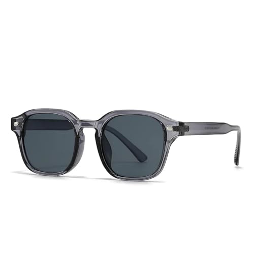 FORLUZ Beliebte Mode Sonnenbrillen Damen Retro Nieten Shades UV400 Herren (C2 Grau Schwarz) von FORLUZ