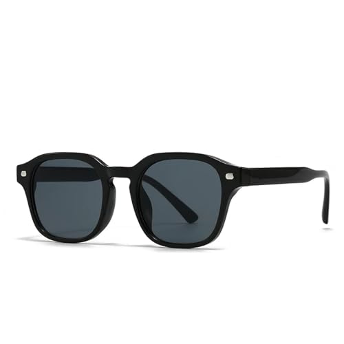 FORLUZ Beliebte Mode Sonnenbrillen Damen Retro Nieten Shades Uv400 Herren (C1 Schwarz Schwarz) von FORLUZ