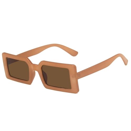 FORLUZ Beliebte Retro-Sonnenbrille im grünen Rechteck, UV400 (Jelly Tea Tea) von FORLUZ