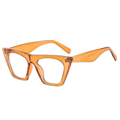 FORLUZ Cat Eye Damen Brillengestelle Vintage Herren Sonnenbrillen (Gelb Orange) von FORLUZ