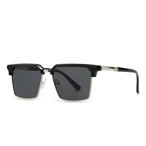 FORLUZ Damenmode Sonnenbrillen Farbverlauf Herren Vintage Blau Sonnenbrillen Shades UV400 (C1 Silber Schwarz) von FORLUZ