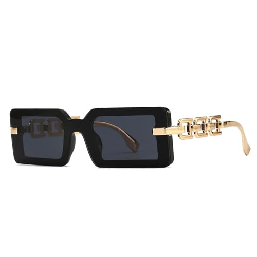 FORLUZ Einteiliger Spiegel mit Metallbeinen, moderne dekorative Retro-Sonnenbrille (schwarz) von FORLUZ