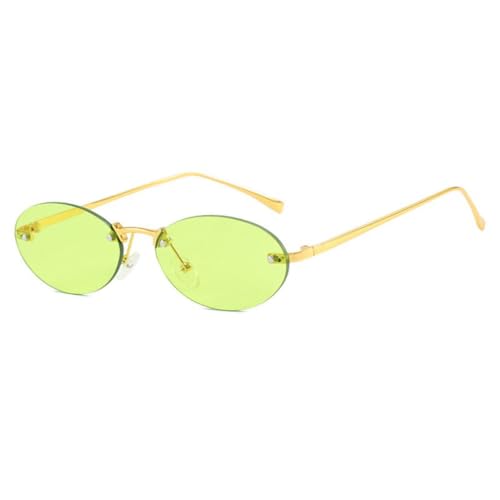 FORLUZ Elliptische rahmenlose Sonnenbrille Damen Modetrend Herren Outdoor Sonnenschutzbrille UV400 Luxus (C7) von FORLUZ