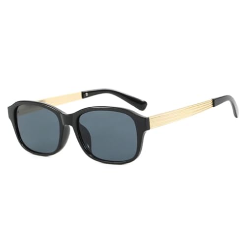 FORLUZ Fashion Driver Sonnenbrille Vintage Shades Männliche Sonnenbrille Spiegel Retro UV400 (Schwarz Grau) von FORLUZ