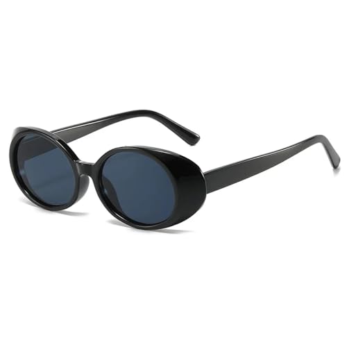 FORLUZ Fashion Punk Runde Damen Sonnenbrille Outdoor UV400 Gradient Shades Sonnenbrille Herren Retro (Schwarz-Schwarz) von FORLUZ