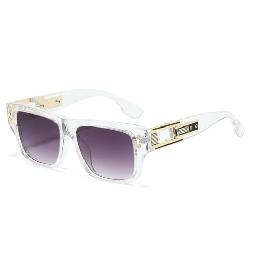 FORLUZ Luxus Leopard Gradient Damen Sonnenbrille Retro Rahmen Trendy Herren Freizeit UV400 (transparent grau) von FORLUZ