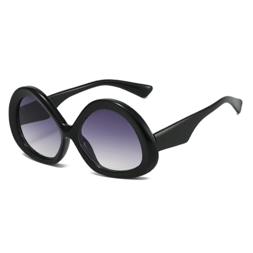 FORLUZ Luxus Leopard Gradient Oval Damen Sonnenbrille Retro Persönlichkeit Punk Hip Hop Stil Männer UV400 (schwarz) von FORLUZ