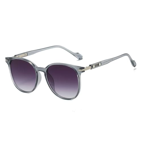 FORLUZ Luxus Leopard Gradient Runde Damen Sonnenbrille Fashion Casual Herren UV400 (grau) von FORLUZ
