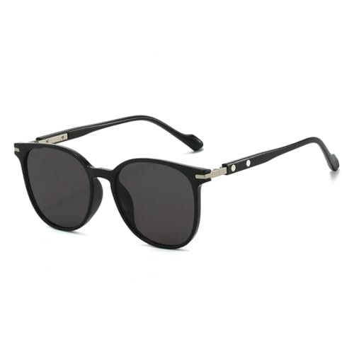 FORLUZ Luxus Leopard Gradient Runde Damen Sonnenbrille Modetrend Casual Herren Sonnenbrille UV400 (schwarz) von FORLUZ