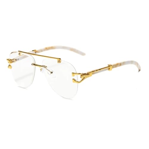FORLUZ Luxusmode Doppelstrahl Rahmenlos Gradient Damen Sonnenbrille Herren Trend UV400 (transparent) von FORLUZ
