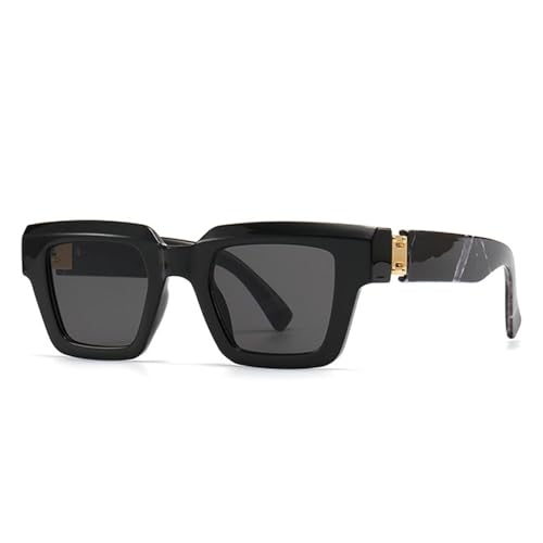 FORLUZ Mode Damen Luxus Sonnenbrille Vintage Candy Color Clear Gradient Eyewear Herren Punk Sonnenbrille (Schwarz Grau) von FORLUZ