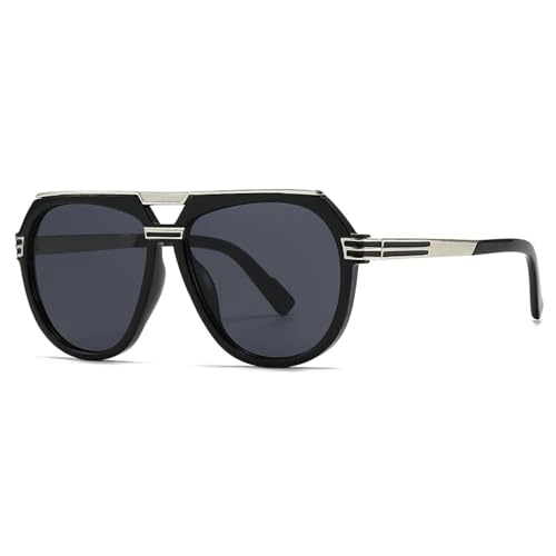 FORLUZ Moderne Sonnenbrille mit großem Rahmen für Herren im Streetstyle (GRAU) von FORLUZ