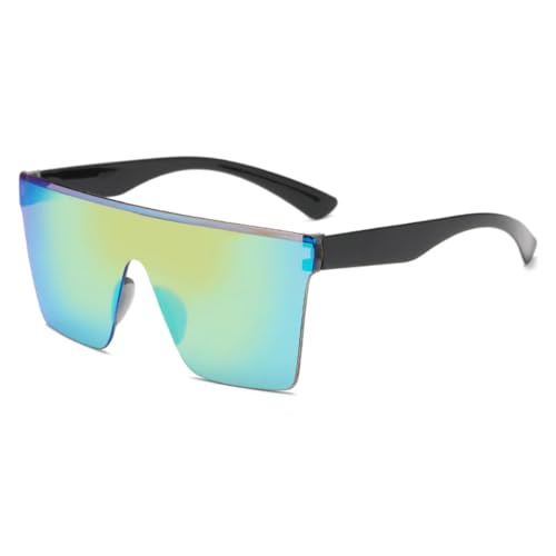 FORLUZ Modische, beliebte, ultraleichte, dünne Sonnenbrille mit großem Rahmen, Anti-UV-Schutz, für Straßenfotos, Autofahren (schwarz-grün) von FORLUZ