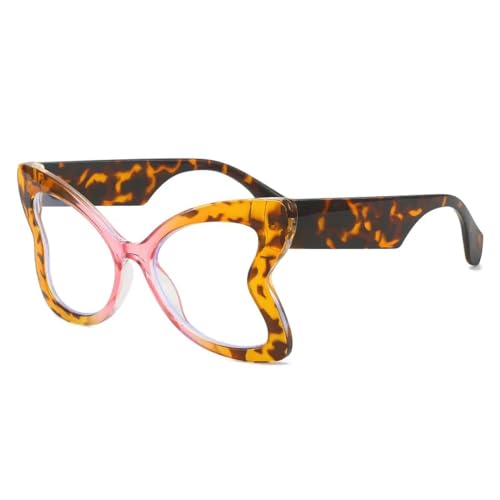 FORLUZ Modische Damen-Sonnenbrille, übergroß, einzigartig, herzförmig, trendig, Leopardenmuster, für den Außenbereich, UV400 (Pink-Leopard) von FORLUZ