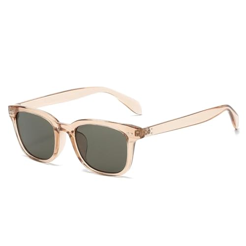 FORLUZ Modische Nieten Herren Sonnenbrillen Shades UV400 Retro Damen Jelly Farbe (Champagner Schwarz) von FORLUZ