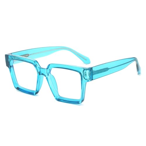 FORLUZ Modischer Brillenrahmen in Bonbonfarben, für Damen, Sonnenbrille, Brille, Herren, Leopardenmuster, Retro-Rahmen (blau) von FORLUZ