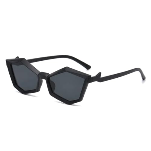 FORLUZ Polygonale Brille Damen Punk Fashion Trend Street Photography Sonnenbrille Herren (schwarz) von FORLUZ