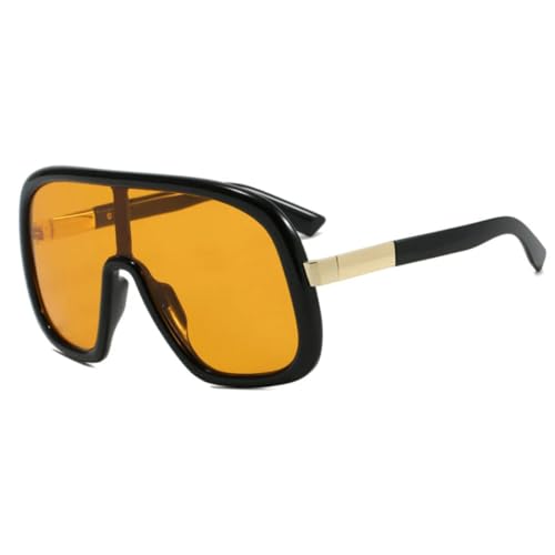 FORLUZ Punk Oversized Windproof Goggles Luxus Sonnenbrille Outdoor Sports Brillen Unisex Uv400 (Schwarz Gelb) von FORLUZ