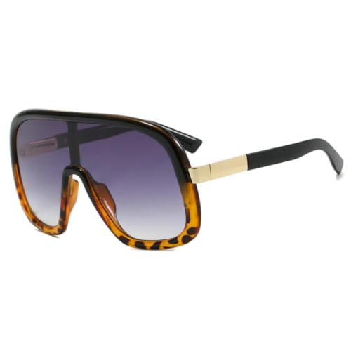 FORLUZ Punk Oversized Windproof Goggles Luxus Sonnenbrille Outdoor Sports Brillen Unisex Uv400 (Schwarz Leopard Grau) von FORLUZ