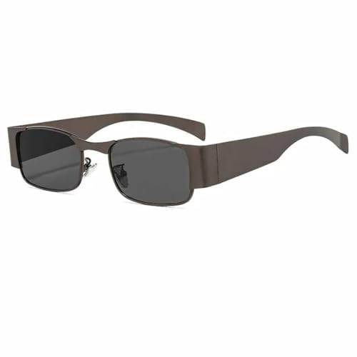 FORLUZ Rechteckige Sonnenbrille für Herren und Damen, modisch, Steampunk-Stil, kleiner Rahmen, Metall, klassische Brillentöne, UV400, Gun-Black, Einheitsgröße FORLUZ Rechteckige Sonnenbrille für Herren und Damen, modisch, Steampunk-Stil, kleiner Rahmen, Metall, klassische Brillentöne, UV400, Gun-Black, Einheitsgröße von FORLUZ