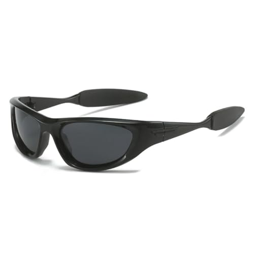 FORLUZ Retro Cat Eye Herren Sport Sonnenbrille Shades UV400 Fashion Punk Goggles Luxus Damen Autofahren (Schwarz Grau) von FORLUZ
