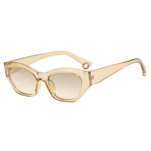 FORLUZ Retro Cat Eye Sonnenbrille Damen Vintage Brillen Damen Herren Nieten Sonnenbrille Luxus Reisebrille UV400 (Champagnertee) von FORLUZ