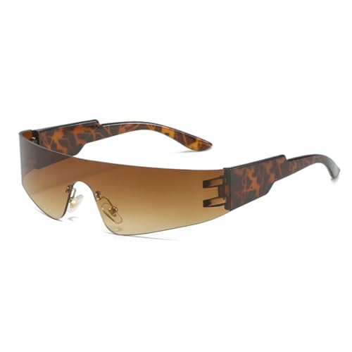 FORLUZ Retro Einzigartige Einteiler Herren Sonnenbrille Fashion Shades Uv400 Sport Autofahren Brille Damen Punk (5) von FORLUZ