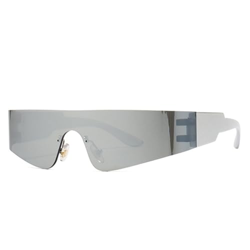 FORLUZ Retro Einzigartige Einteiler Herren Sonnenbrille Fashion Shades Uv400 Sport Autofahren Brille Damen Punk (8) von FORLUZ