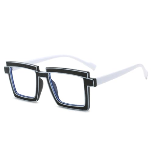 FORLUZ Retro-Farbe Damen Sonnenbrillenrahmen Fashion Eyewear Herrenrahmen (Schwarz Weiß) von FORLUZ