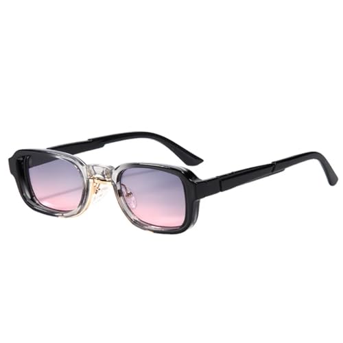 FORLUZ Retro Kleine Sonnenbrille Damen Herren Shades Bedruckter Farbverlaufsrahmen Brillen Luxus UV400 (grau) von FORLUZ