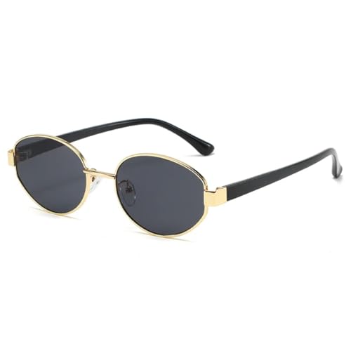 FORLUZ Retro Ovale Sonnenbrille Damen Trendy Metall Sonnenbrille Herren Outdoor Brille UV400 Luxus (Gold) von FORLUZ