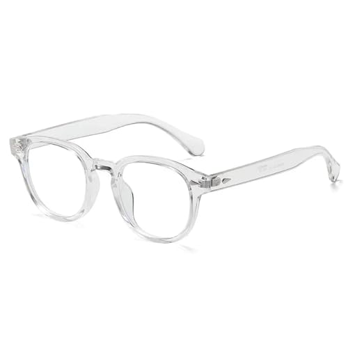 FORLUZ Retro Runde Sonnenbrille Damen Gelb Mode Nieten Dekoration Shades UV400 Männer Punk (Transparenter Rahmen) von FORLUZ