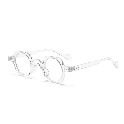 FORLUZ Runde Retro-Punk-Sonnenbrille für Herren, klare Gläser, modischer Brillenrahmen für Damen (transparent) von FORLUZ