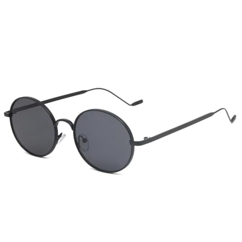 FORLUZ Runde Steam Punk Vintage Sonnenbrille Herren Damen Fashion Shades UV400 Vintage Brille (C1schwarz-schwarz) von FORLUZ