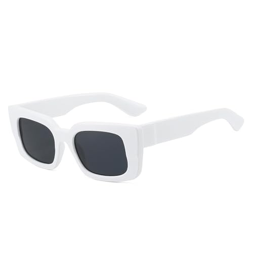 FORLUZ Sonnenbrille Damen Doppelfarbverlauf UV400 Retro Punk Leopard Sonnenbrille (Weiß Grau) von FORLUZ