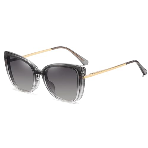FORLUZ Sonnenbrille Damen Klassische Brillenfassung Damenbrille (grau klar) von FORLUZ
