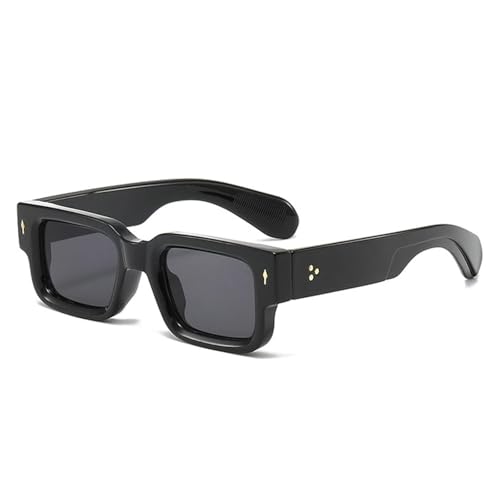 FORLUZ Sonnenbrille Damen Vintage Nieten Trendy Clear Ocean Gradient Lens Shades UV400 Herren Punk (Schwarz Grau) von FORLUZ