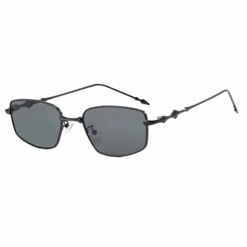 FORLUZ Sonnenbrille Damenmode Metallbrille Herren Retro Brille UV400 (Schwarz Grau) von FORLUZ