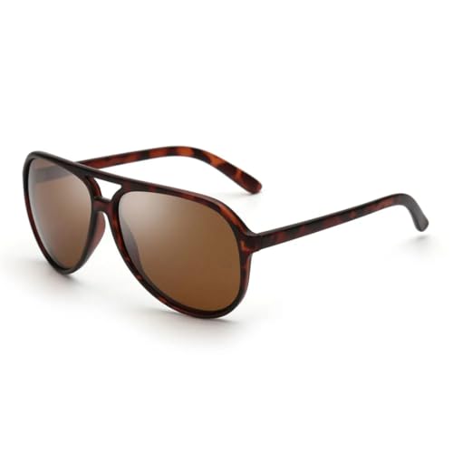 FORLUZ Sonnenbrille Herren Damen, Ultraleichte Retro-Sonnenbrille zum Autofahren und Angeln, UV400 (C4 Demi Brown) von FORLUZ