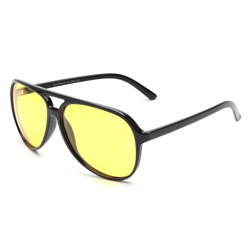 FORLUZ Sonnenbrille Herren Damen, Ultraleichte Retro-Sonnenbrille zum Autofahren und Angeln, UV400 (C6 Gelb) von FORLUZ