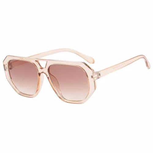 FORLUZ Sonnenbrille Retro-Sonnenbrille Strand-Augenschutz Schwarze Sonnenbrille (Champagnertee) von FORLUZ