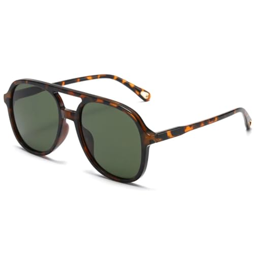 FORLUZ Trendige Sonnenbrille UV400 (Leopard Dunkelgrün) von FORLUZ