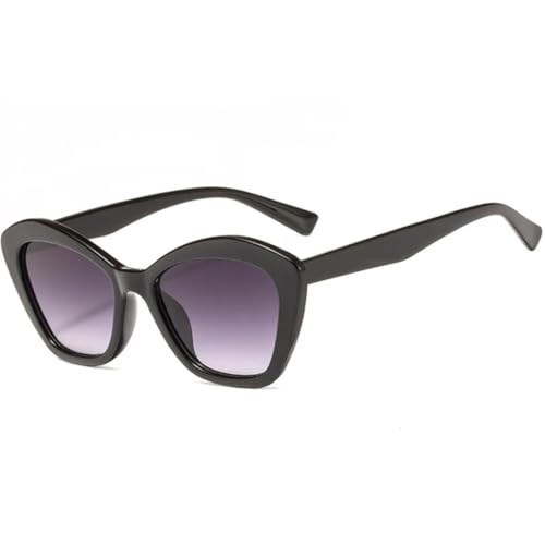 FORLUZ Trendy Cat Eye Sonnenbrille Damen Gradient Lens Retro Cateye Eyewear Fashion (Schwarz Grau) von FORLUZ