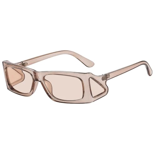 FORLUZ Trendy Kleine Sonnenbrille Damenmode Punk Herren Outdoor Sport Radfahren Sonnenbrille Winddichte Schutzbrille UV400 (Champagnertee) von FORLUZ