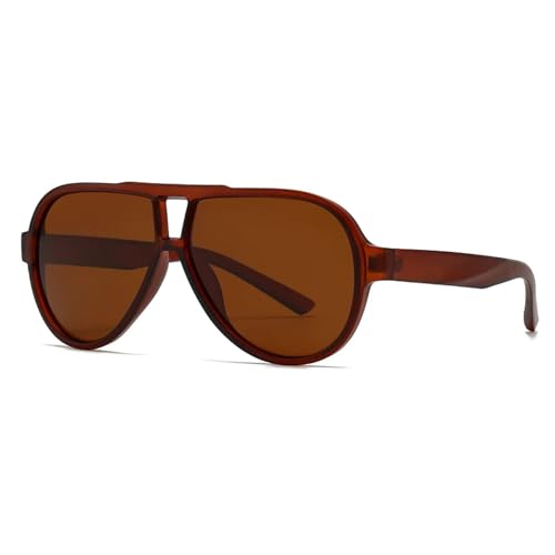 FORLUZ Trendy Style Dekoration Modern Charm Sonnenbrille Sonnenbrille für Männer (Kaffee) von FORLUZ