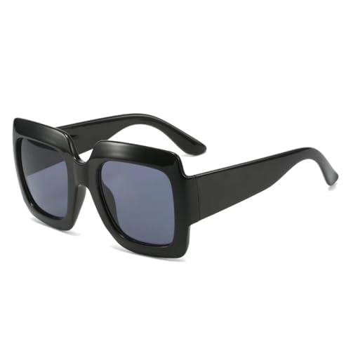 FORLUZ Übergroße Damen-Sonnenbrille, modischer Farbverlauf, Leopardenmuster, UV400, für Herren, Outdoor-Sport (Schwarz Schwarz) von FORLUZ