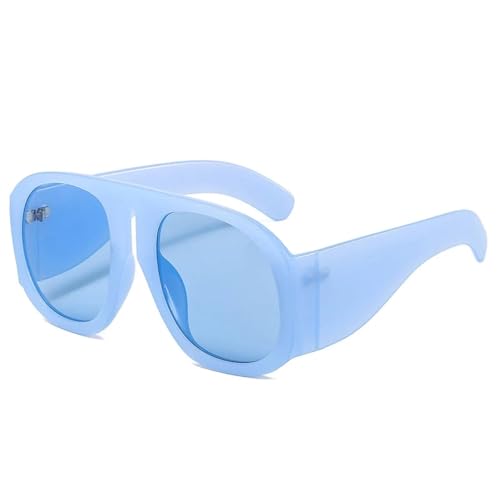 FORLUZ Übergroße Goggle-Sonnenbrille für Damen, Steampunk, großer Rahmen, Verlaufsglas (C10 Blau-Blau) von FORLUZ