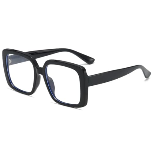 FORLUZ Übergroße Retro-Sonnenbrille mit UV400 (klar, Anti-Blau) von FORLUZ