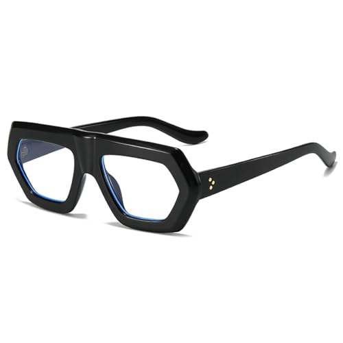 FORLUZ Unregelmäßige Damenmode Farbverlauf Sonnenbrillen Shades UV400 Retro Herren Klare Linse Brillengestell (Wie das Bild) von FORLUZ